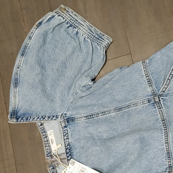 MANGO Puff Sleeve Denim Dress - Picture 4 of 7